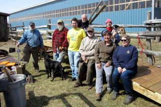 Perth Men's Shed members stopped for a photo after helping to build a ramp for a Therapeutic Riding Program in Lanark County last year